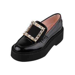 女款 Roger Vivier罗杰维维亚女士厚底皮革圆头套脚乐福鞋