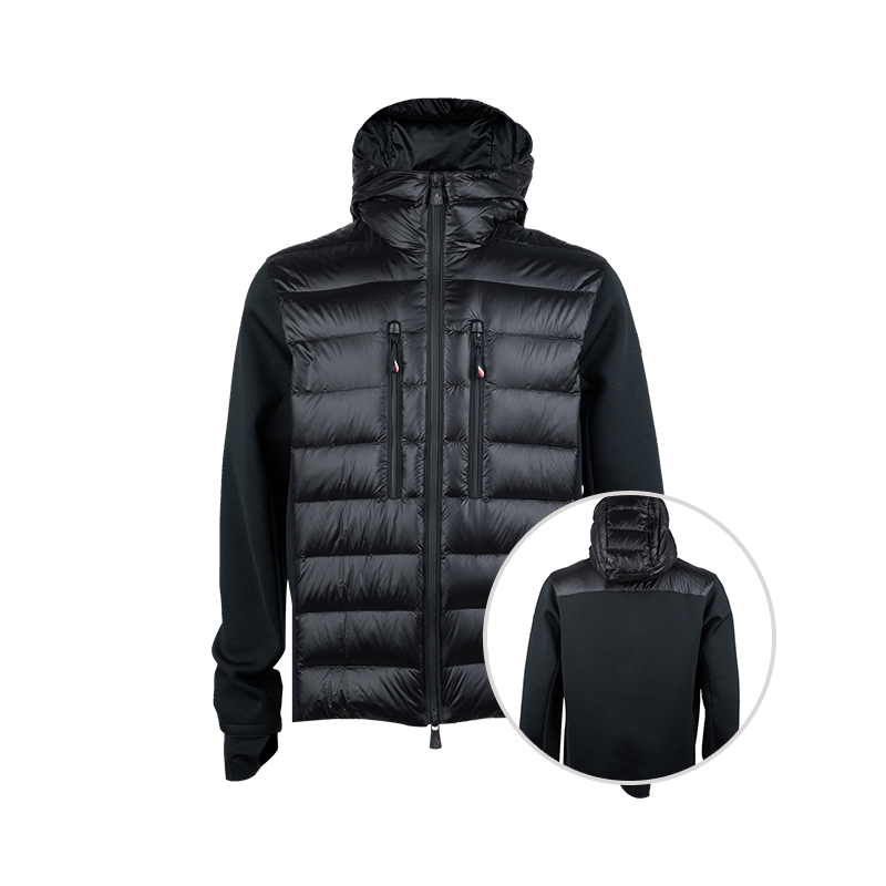 蒙口男士经典连帽拉链长袖羽绒服