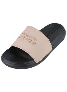 Alexander McQueen亚历山大麦昆男士logo压纹一字拖鞋男精选XY