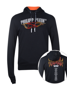Philipp Plein菲利普.普兰烫钻休闲连帽套头卫衣男秋冬降价XY