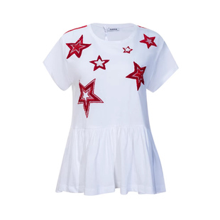 T恤XY PAROSH女士刺绣星星休闲全棉圆领短袖 陈列品