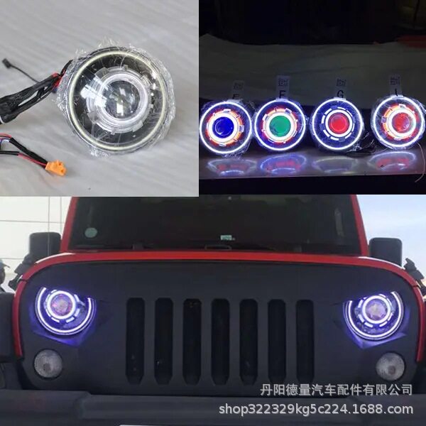 适用于07-17吉普JEEP牧马人LED大灯 7寸牧马人大灯头灯JK星空大灯