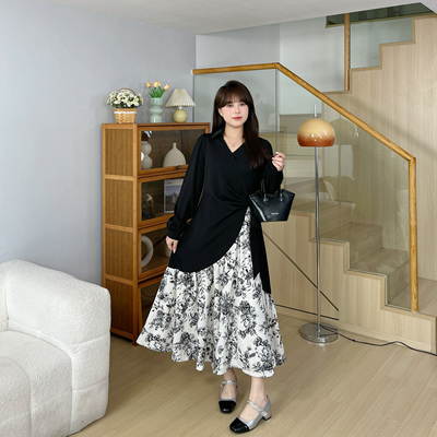 大码女装2026设计感收腰连衣裙