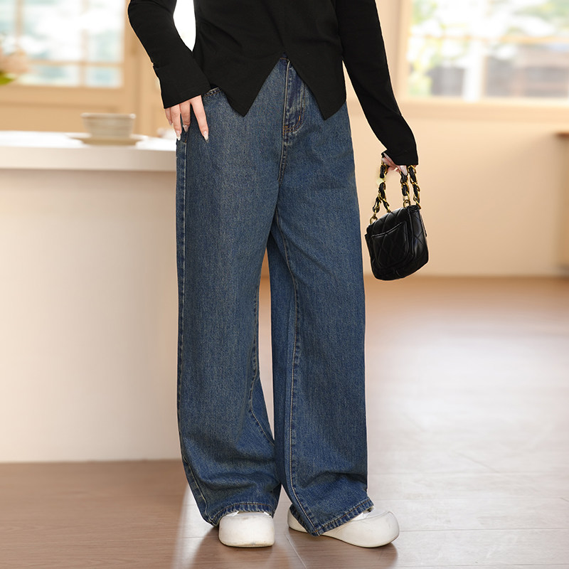 慕翎大码女装复古直筒牛仔裤胖妹妹mm高腰阔腿长裤显瘦遮肉慵懒风,女装/女士精品,牛仔裤,淘宝优惠券,粉丝福利购,淘宝优惠卷
