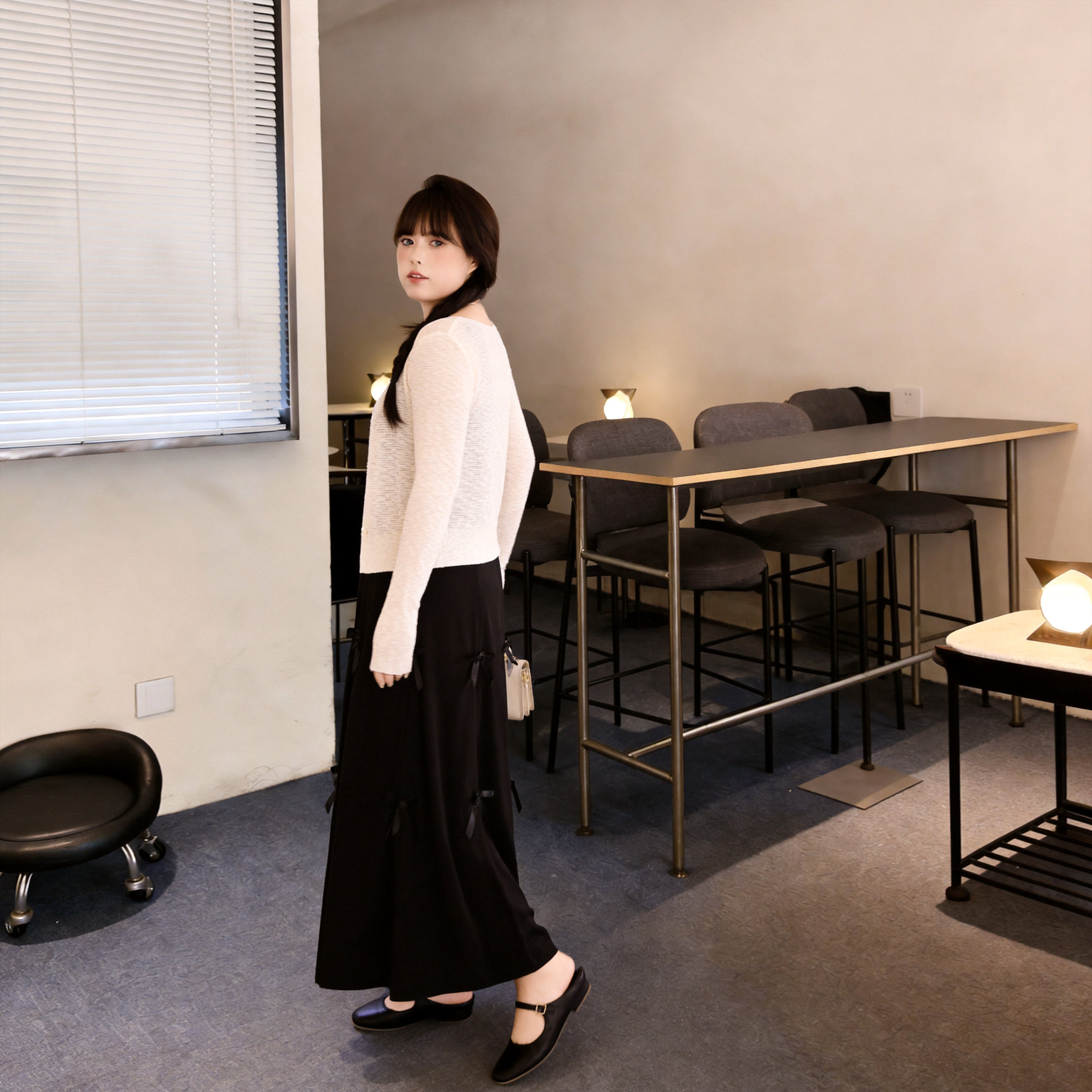 慕翎大码女装蝴蝶结吊带裙两件套胖妹妹mm遮肉显瘦通勤套装宽松秋