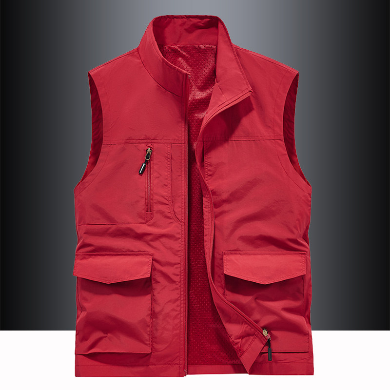 工装马甲男春秋季多口袋钓鱼马夹摄影师背心立领坎肩定制印字logo,男装,常规马甲,淘宝优惠券,粉丝福利购,淘宝优惠卷