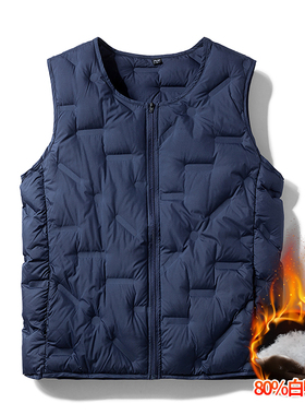 羽绒马甲男轻薄保暖圆领马夹内搭外穿背心运动马夹秋冬季坎肩外套