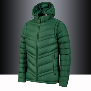 羽绒棉棉衣男款连帽排骨衣绿色保暖轻薄款棉服宽松外套冬季防寒服