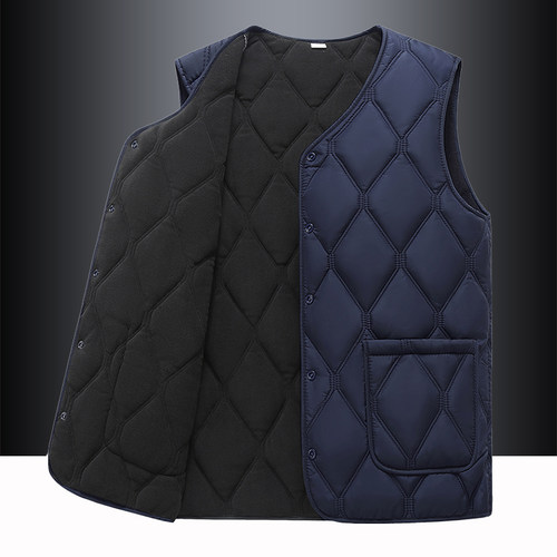 羽绒棉马甲男士加绒加厚保暖背心