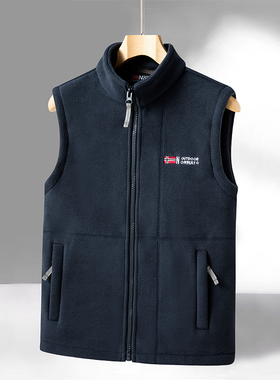 2025新款摇粒绒马甲外套男士秋冬加厚背心户外休闲运动坎肩抓绒衣