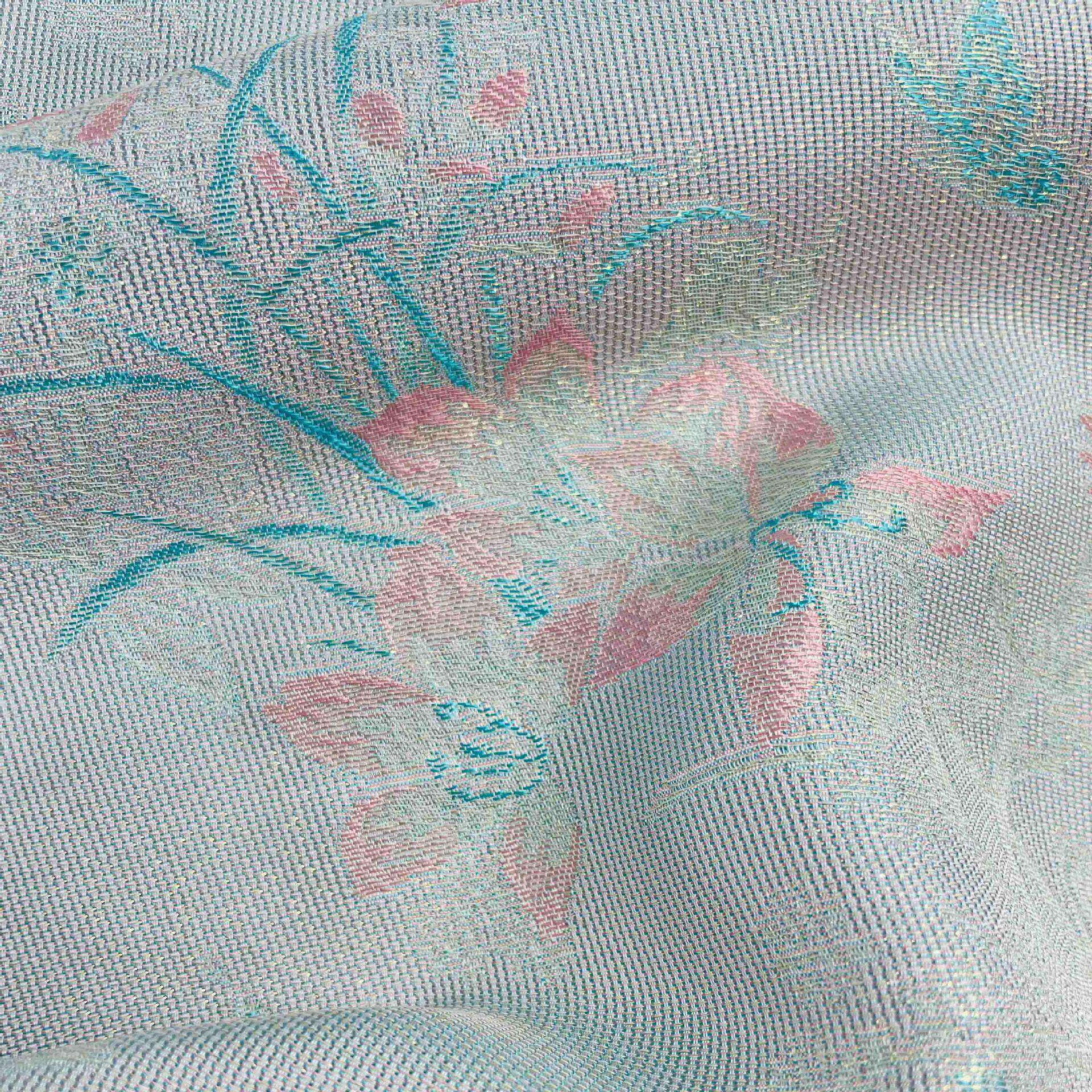 人丝异色罗双色兰花新中式国风外套旗袍提花面料