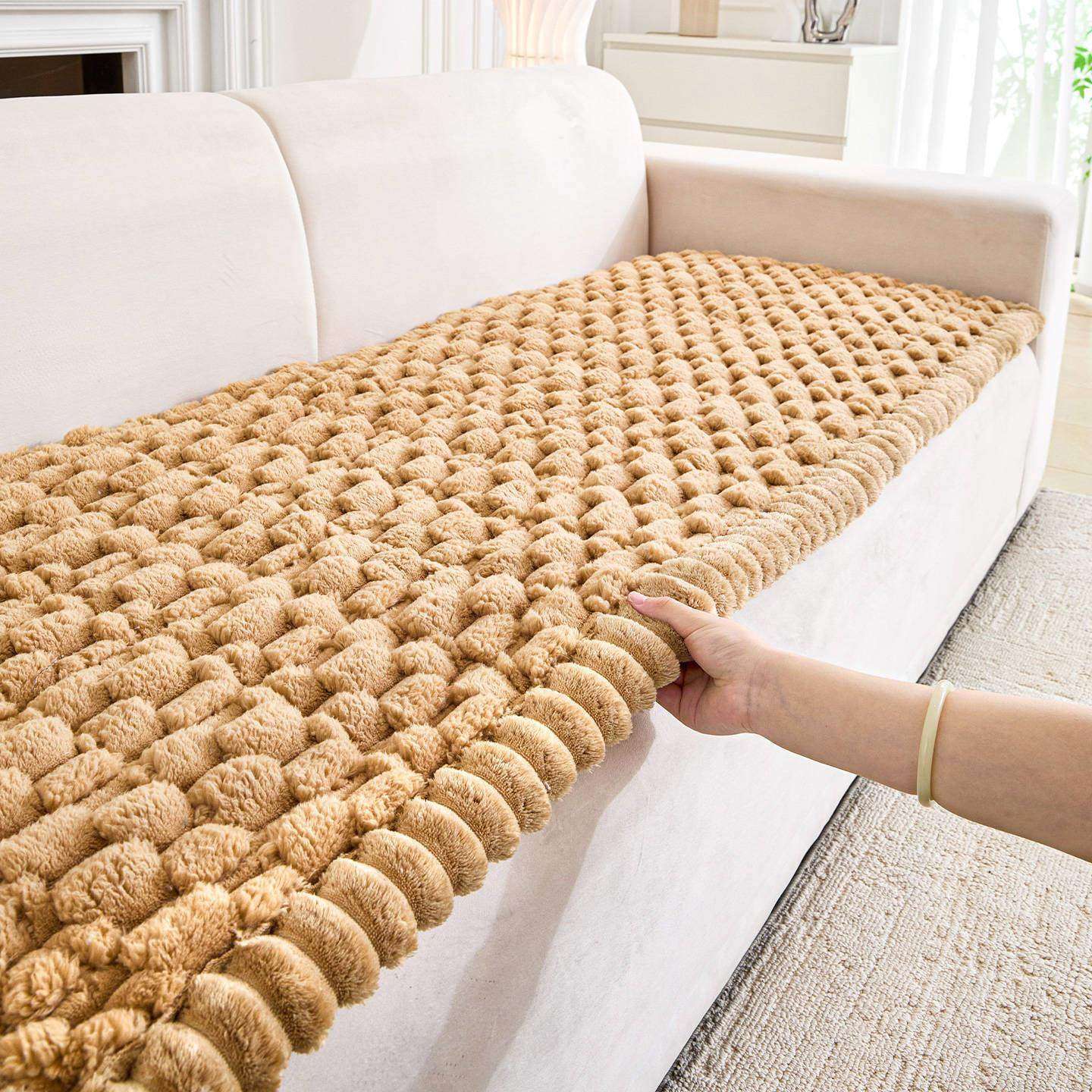 加厚舒棉绒沙发垫加厚秋冬季2026新款固定防滑直排坐垫子盖布套罩,居家布艺,沙发垫,淘宝优惠券,粉丝福利购,淘宝优惠卷