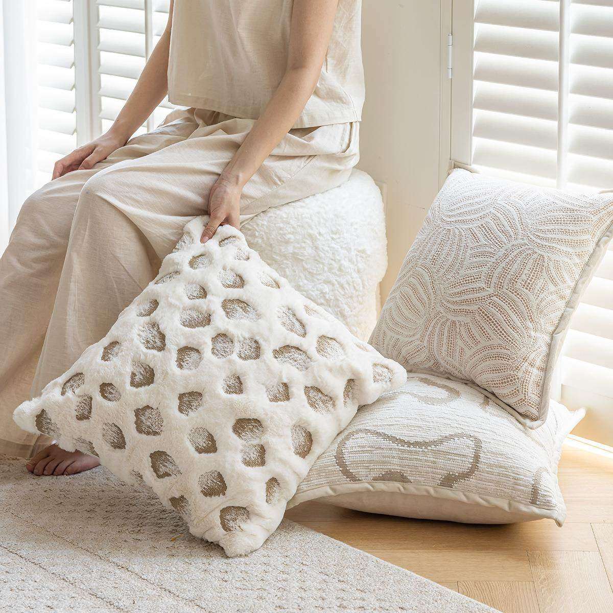 轻法式奶油风沙发抱枕套ins风样板间客厅装饰靠枕床头靠垫高级感,床上用品,化纤被,淘宝优惠券,粉丝福利购,淘宝优惠卷