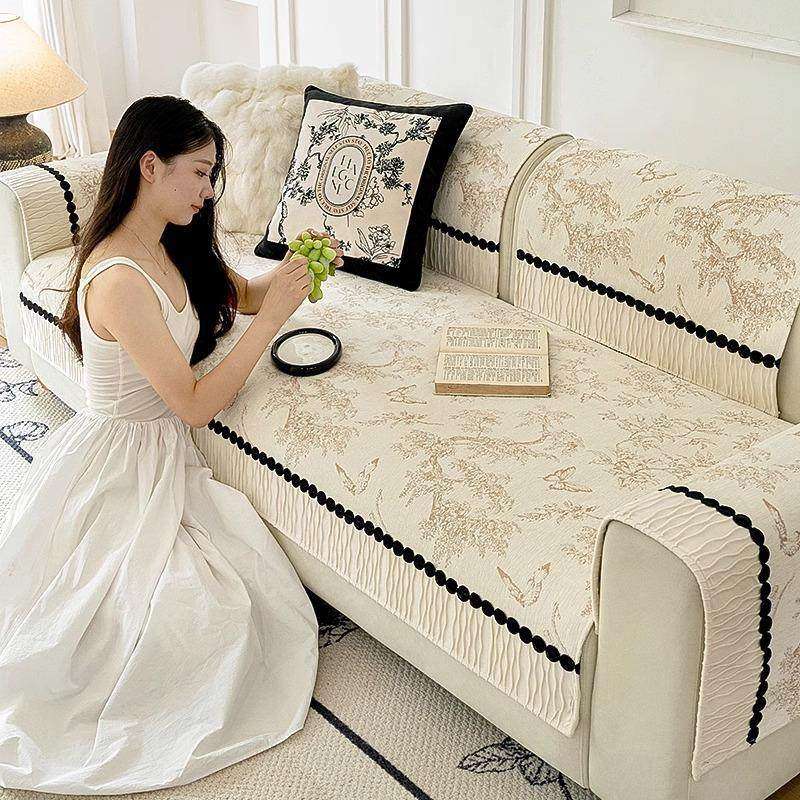 严选法式高级感沙发垫四季通用新款复古皮沙发套罩防滑坐垫盖布巾,居家布艺,沙发垫,淘宝优惠券,粉丝福利购,淘宝优惠卷