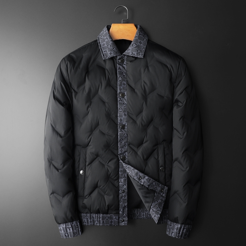 潮牌翻领轻薄羽绒服休闲外套男冬
