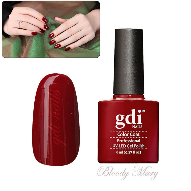 gdi  deep red classic uv led soak off gel nail polish f25