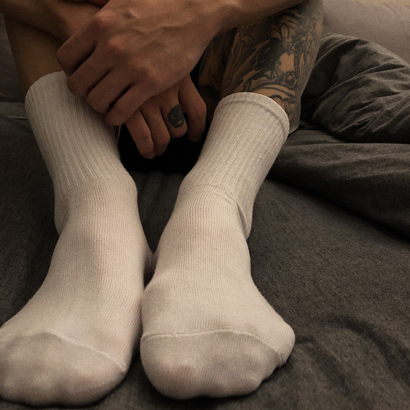 韩国紫色荧光绿简约风长袜