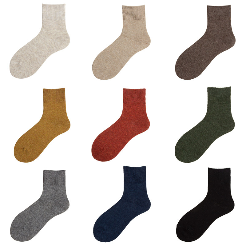 韩国新款秋冬宽松口女棉男短袜