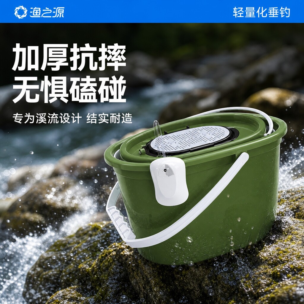 渔之源双层活鱼桶野钓专用打水桶