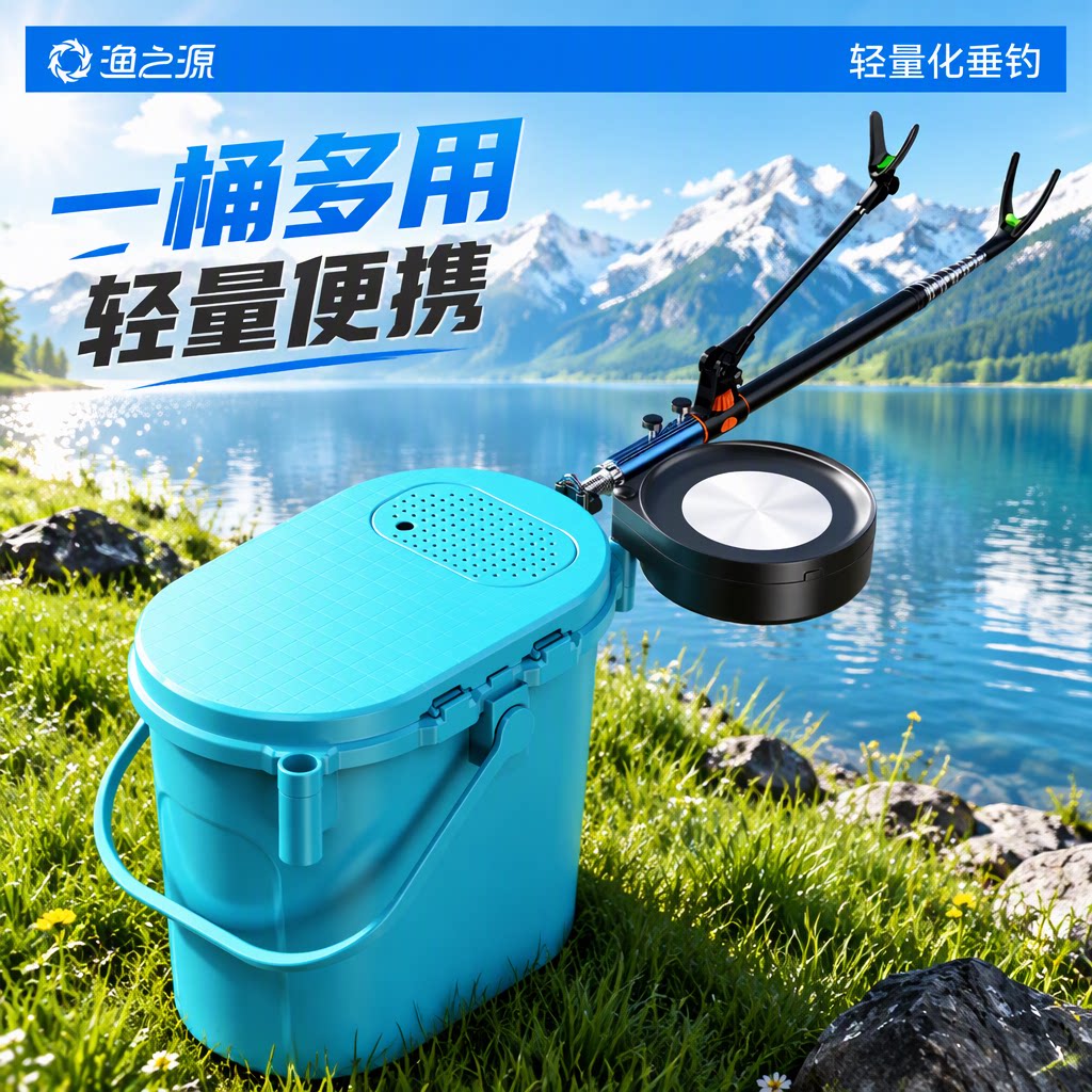渔之源2025钓鱼桶水桶折叠装鱼桶加厚活鱼桶垂钓溪流桶便携钓椅
