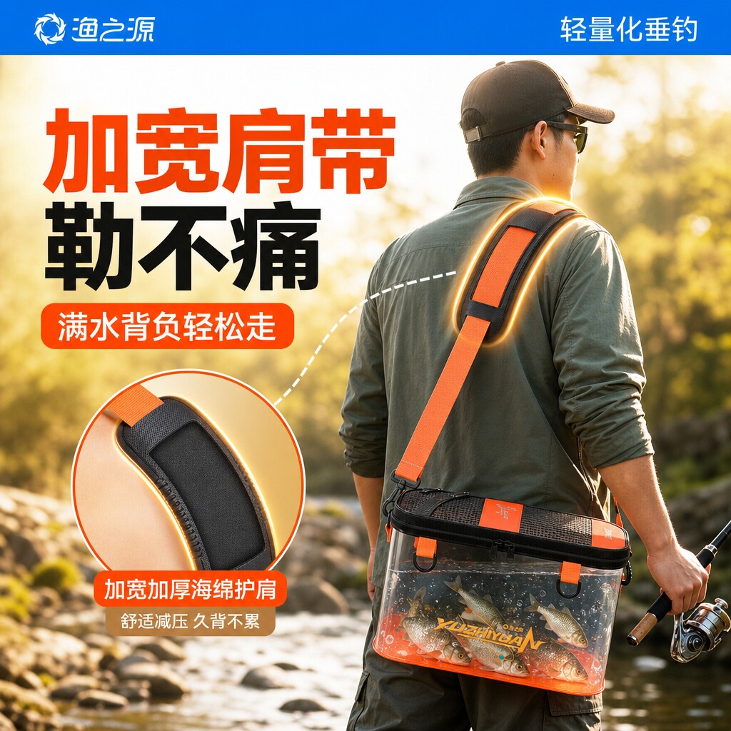 渔之源小物钓打水装鱼桶折叠便携