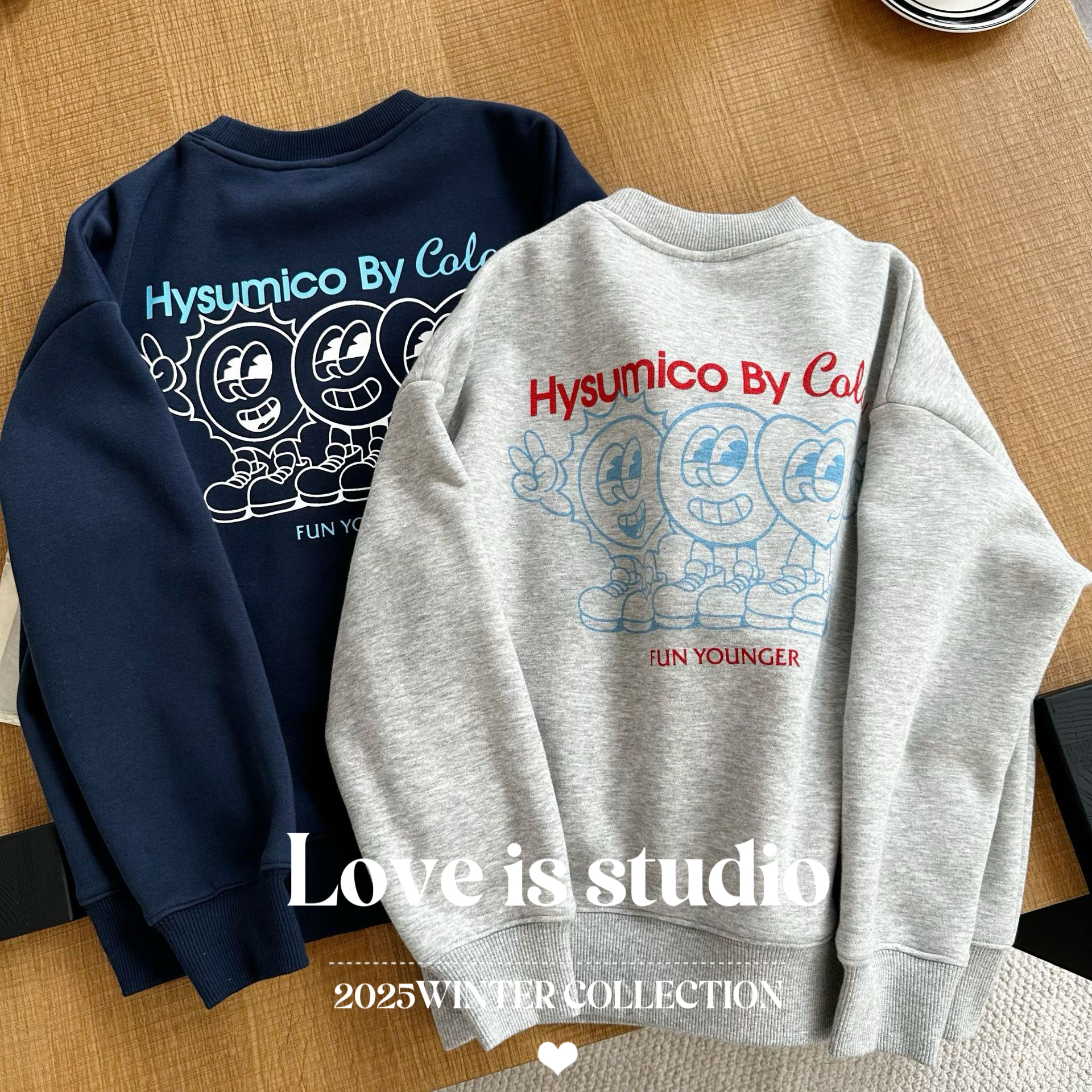 儿童卡通加绒卫衣2025冬季新款美式复古风饼干人洋气休闲圆领卫衣