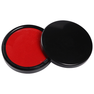 齐心印泥红色印台大号印泥盒快干圆形印油速干按手印小号便携黑色原子印章油蓝色方形印台财务办公用品印尼