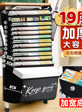 大容量挂书袋桌边书袋课桌旁侧面收纳学生挂袋初中高中生书桌侧边侧挂教室装放书书本的袋子桌边带置物架神器