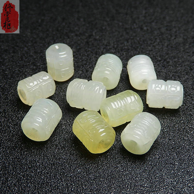 桶珠岫玉回纹复古散珠手链配珠女