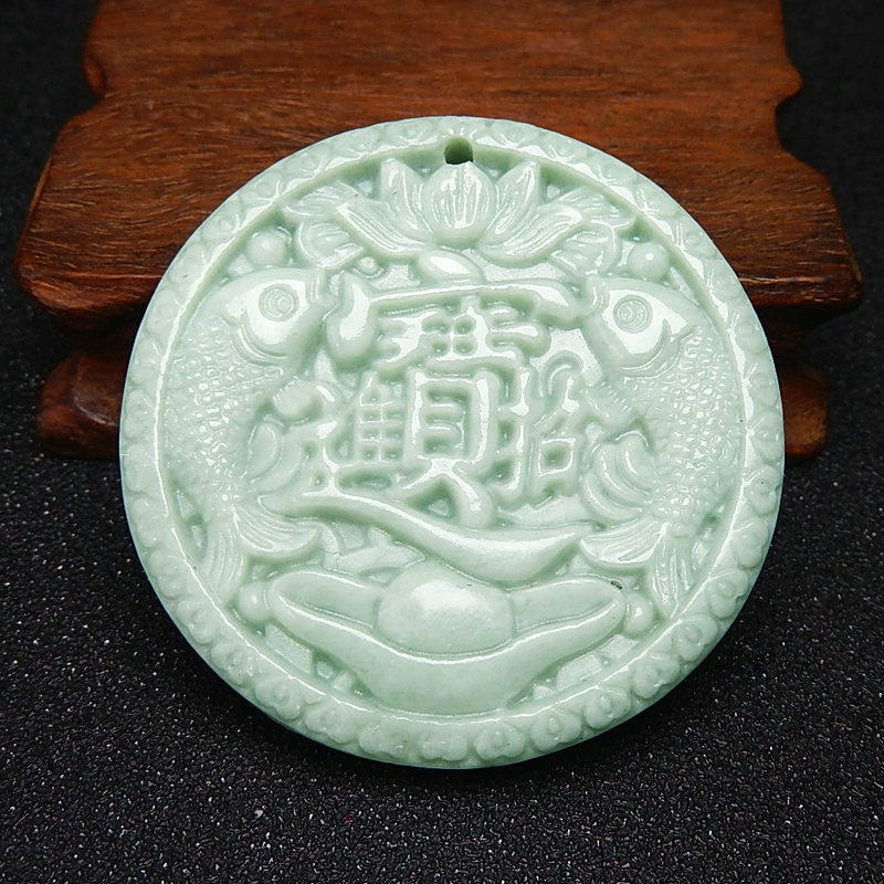 天然玉石双鱼招财进宝吊坠挂件挂饰颈饰男女款玉坠配饰配件饰品