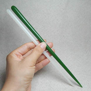 简约素雅白色圆头发簪男女汉服头饰簪子碧绿发钗盘发古装发髻配饰