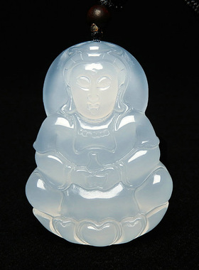 观音冰透保平男士款宝宝玉吊坠