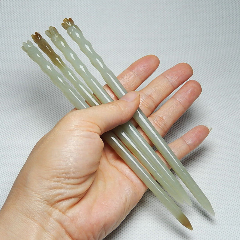 典雅復古竹節蘭花頭玉簪子發簪女