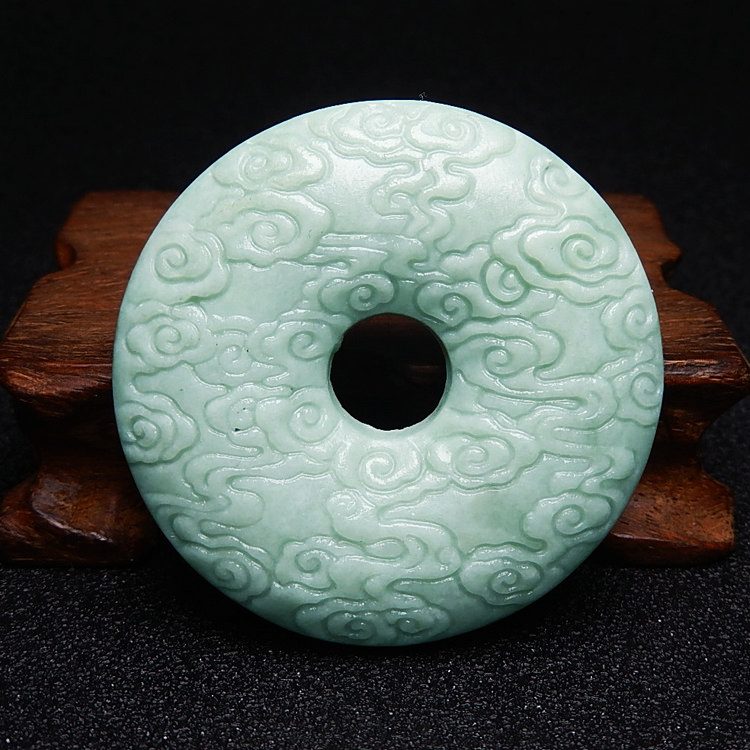 复古祥云吊坠双面玉坠汉服玉佩女