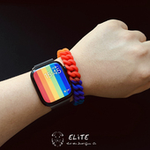 彩虹手环多彩麻花混色黑白镂空手链潮男时尚 简约爱心个性 硅胶腕带