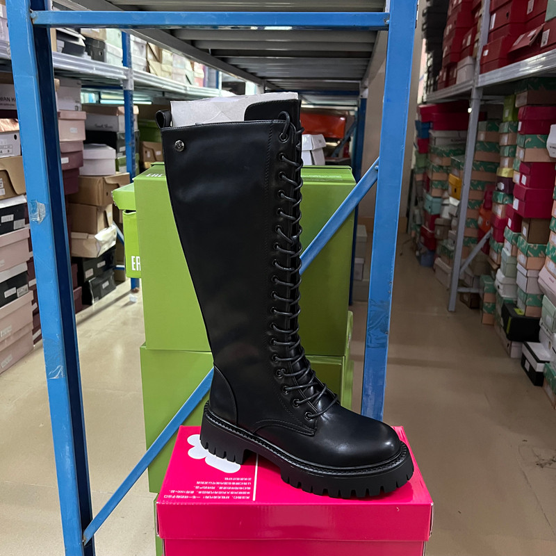 英伦风复古断码捡漏时尚女鞋圆头厚底交叉绑带侧拉链高筒长靴,女鞋,马丁靴,淘宝优惠券,粉丝福利购,淘宝优惠卷