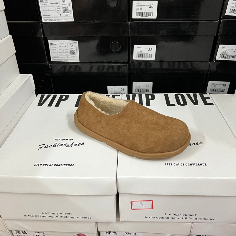 专g撤柜断码捡漏圆头勃肯鞋加绒保暖一脚蹬防滑舒适棉靴