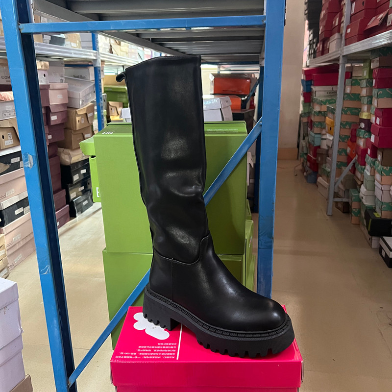 外贸原单出口时尚女鞋英伦风复古圆头粗跟切尔西靴套筒长靴,女鞋,时装靴,淘宝优惠券,粉丝福利购,淘宝优惠卷