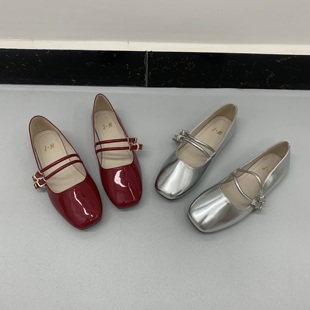 外贸原单女鞋方头平底一字带扣玛丽珍鞋女外穿时尚百搭休闲单鞋