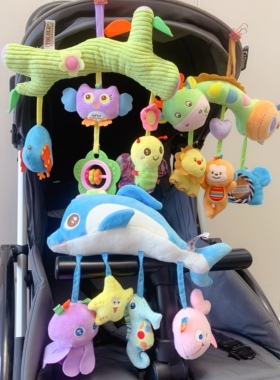 tololo新生婴儿车挂件动物床铃安抚宝宝摇铃婴儿床挂毛绒益智玩具