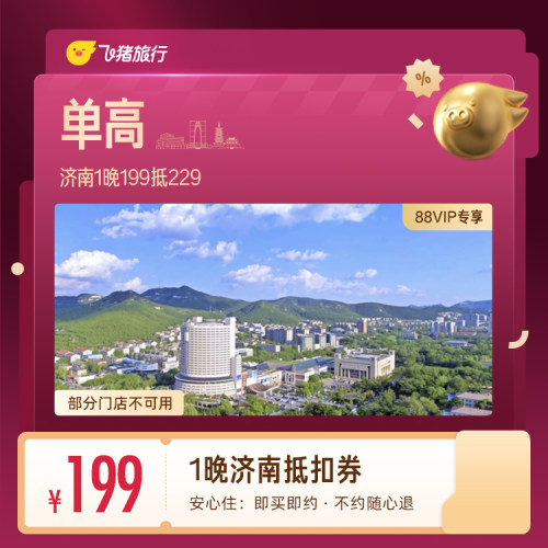 【88VIP专享】 济南单高1晚抵扣券 199抵229