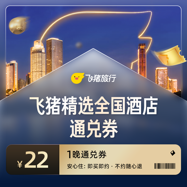 飞猪酒店日历房新客券，10元抵扣22元