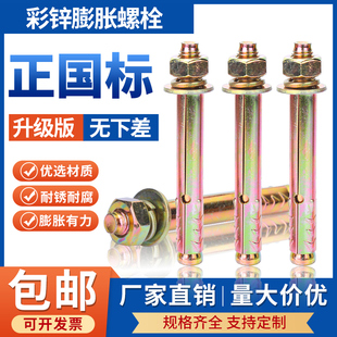 镀彩锌膨胀螺丝10mm外膨胀螺栓M8拉爆螺丝M10爆炸膨胀丝M6M10M12