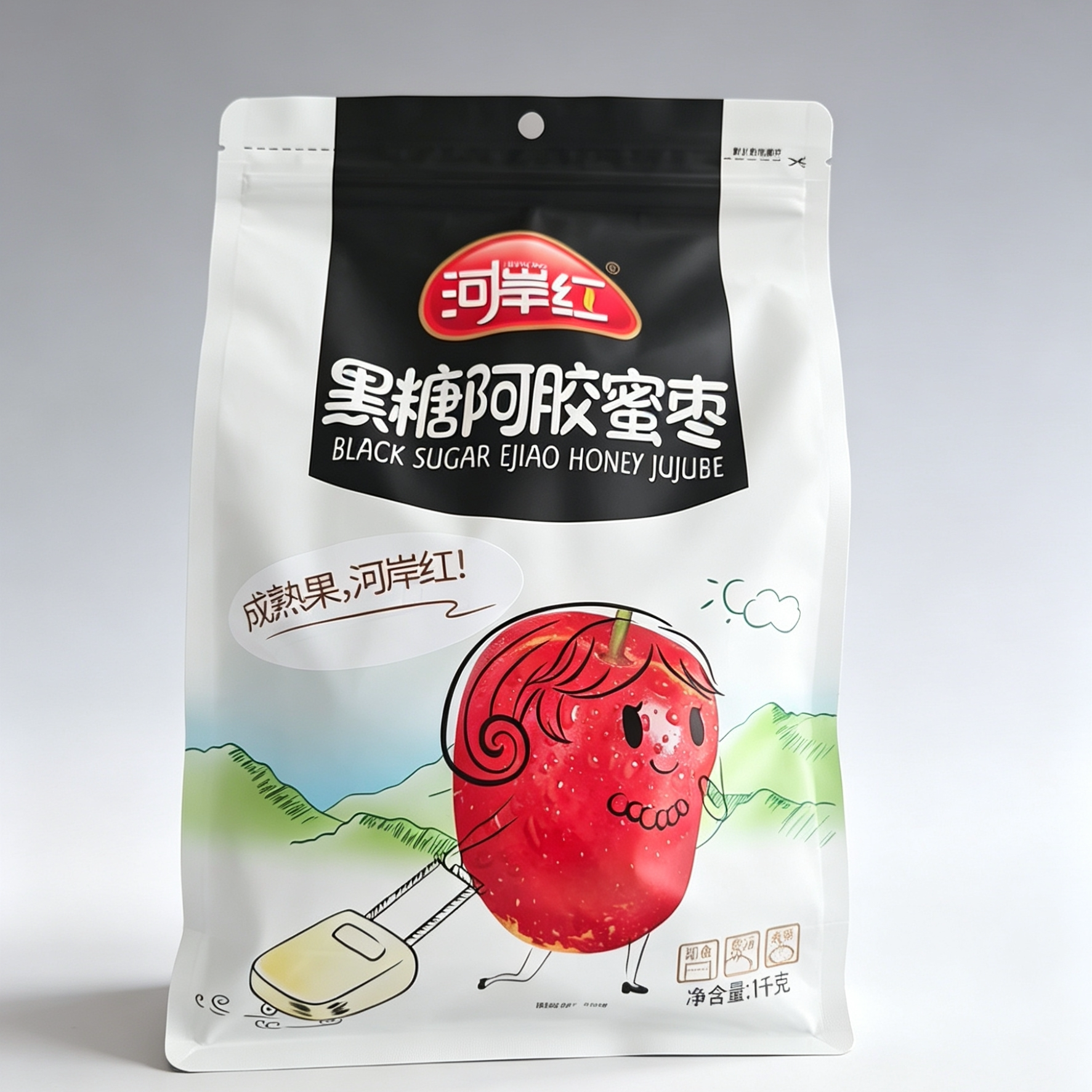 河岸红黑糖蜜枣1000g 阿胶贡枣去核金丝枣独立小包装零食山东大枣