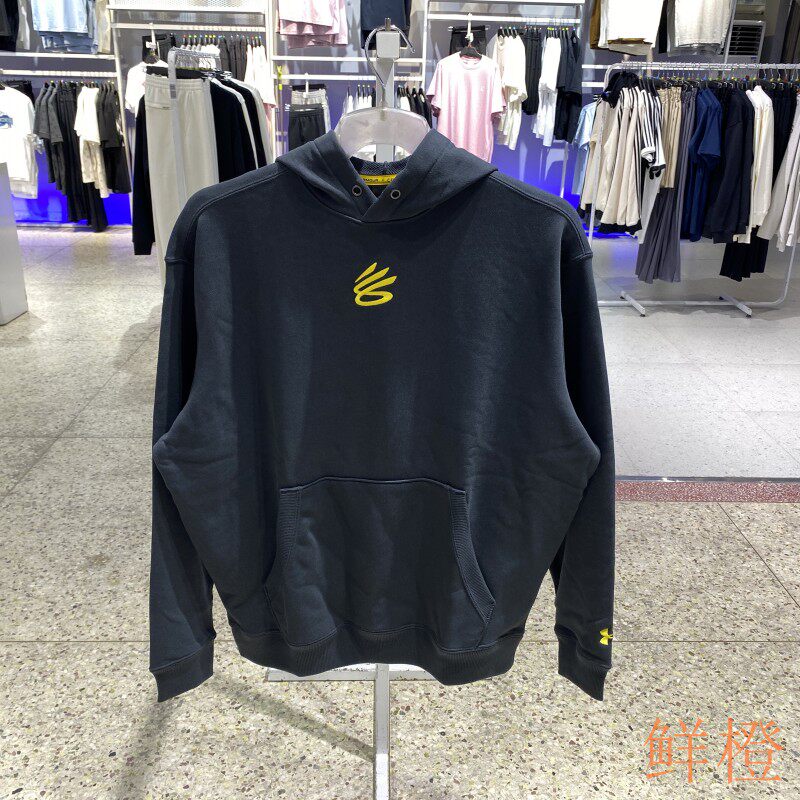 秋冬正品UA安德玛简约图案百搭透气男毛圈运动休闲长袖连帽卫衣