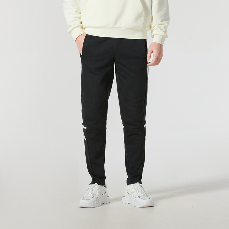 正品Adidas阿迪达斯三条纹男抓绒保暖束脚针织休闲运动长裤JE2765