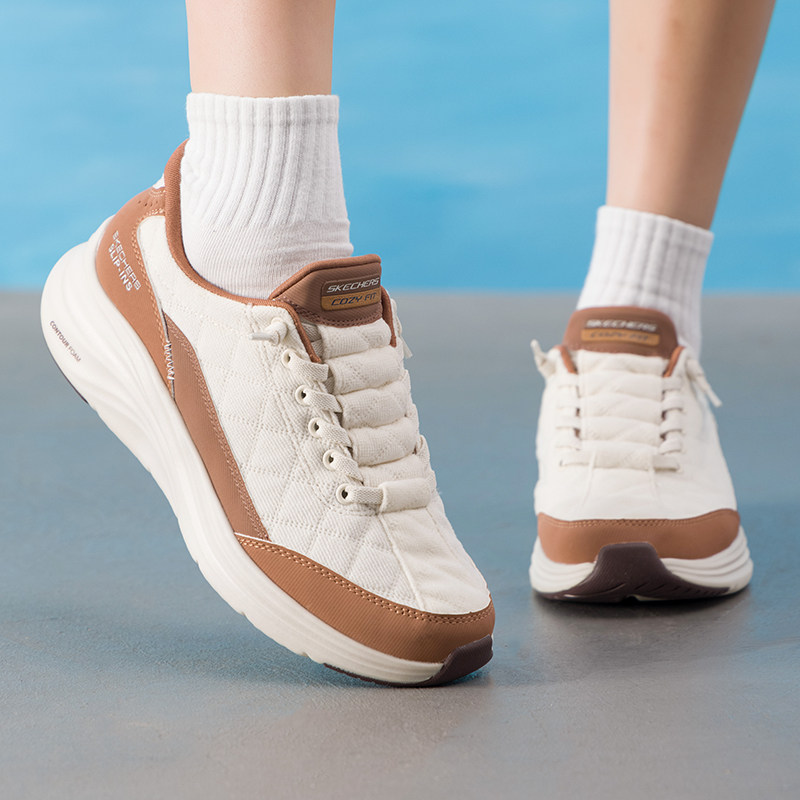 新款正品Skechers斯凯奇简约一脚穿拼接女低帮运动休闲鞋150417