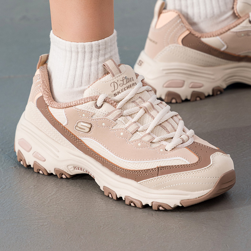 新款正品Skechers斯凯奇简约拼接百搭舒适女低帮运动休闲鞋150555