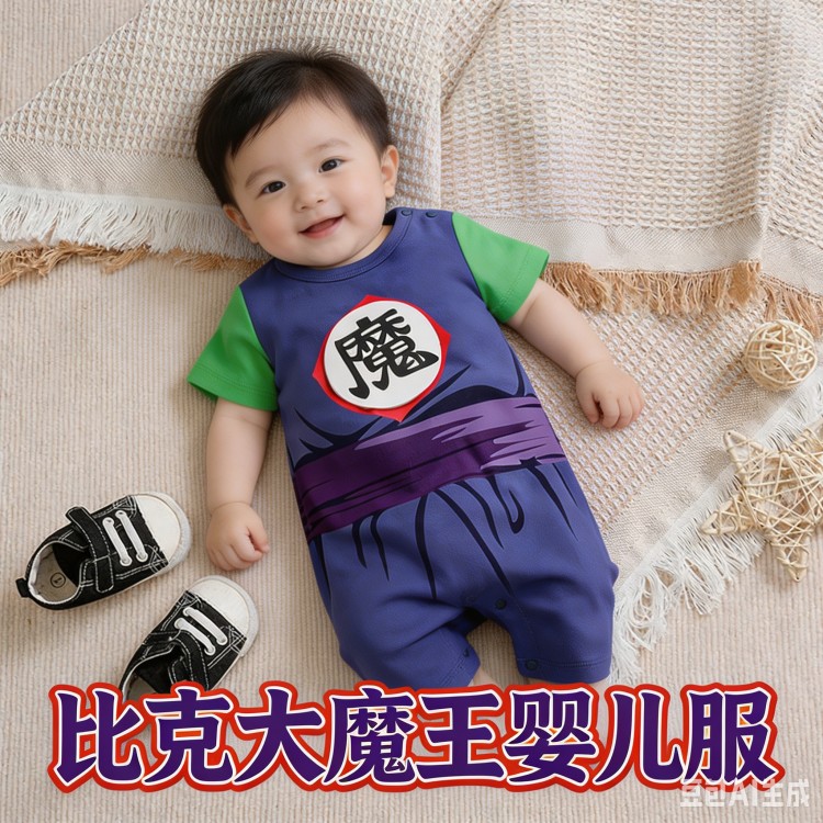 比克大魔王婴儿服小宝月龄装短袖连身衣/爬服/哈衣