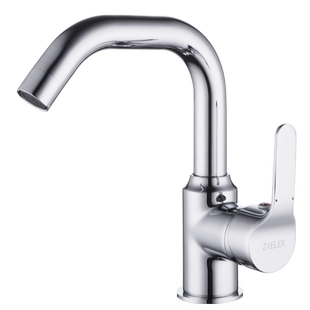 齐勒全铜洗脸盆冷热水龙头长嘴双转动台上洗手盆面盆水笼头